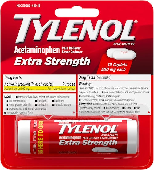 10 Ct Tylenol Extra Strength Caplets 1710