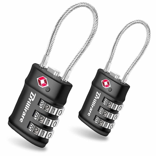 2 Ea TSA Approved Resettable Cable Luggage Locks 1716