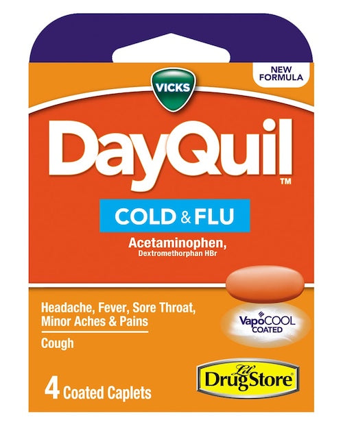 4 Ct DayQuil Cold & Flu Vapocool Caplets 1723